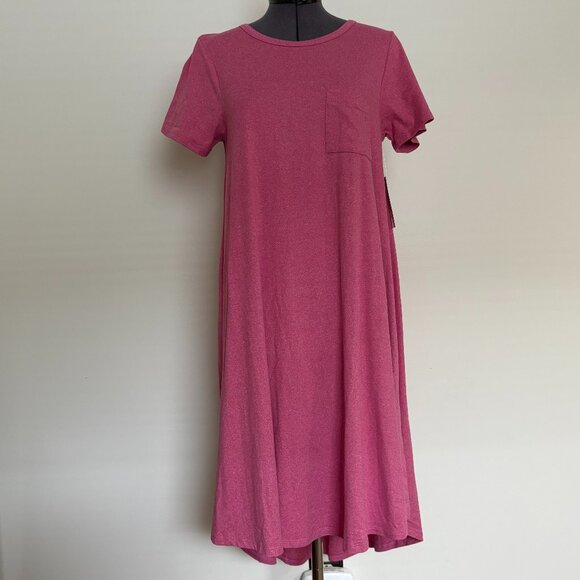NWT LuLaRoe Carly Dress Pink XXS High-Low Hem - Picture 1 of 8